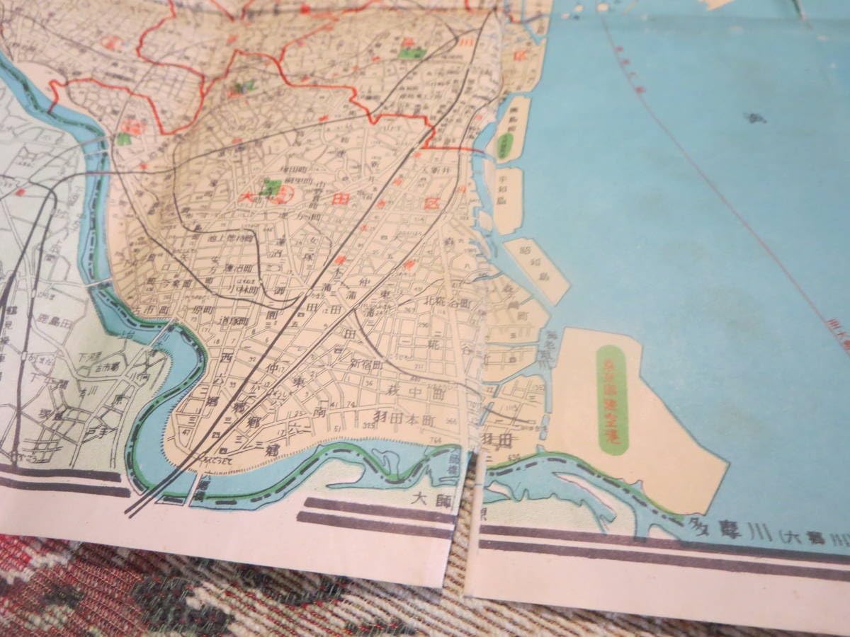 Amazon.co.jp: 古地図 最新 東京全図 年代不明／皇居 放水路